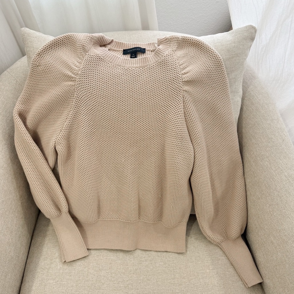 Ann Taylor Puff Sleeve Sweater